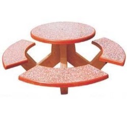 Circular Table With Four Benches